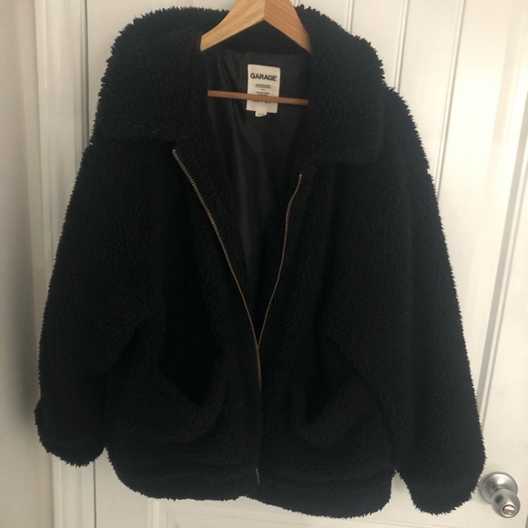 Black Garage Sherpa Jacket - Picture 1 of 3